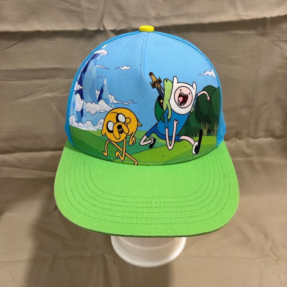Adventure Time Cartoon Network Finn & Jake Green Brim Snapback Hat